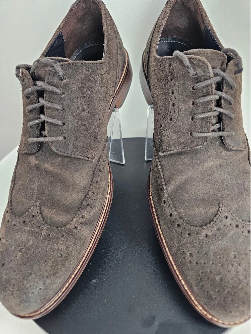 Gordon Rush Brown Suede Wingtip Dress Shoes